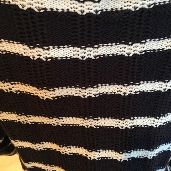 Navy & White Striped Cuffed Sleeve Sweater - Picture 2 of 5